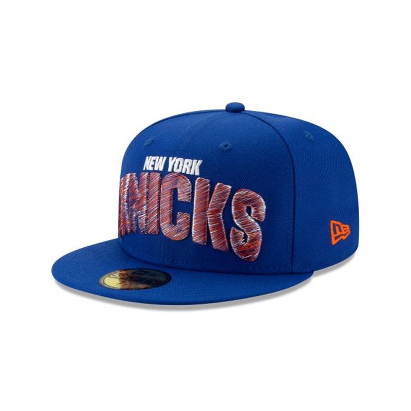 NBA New York Knicks Raised Threads 59Fifty Fitted (GKV2839) - Blue New Era Caps